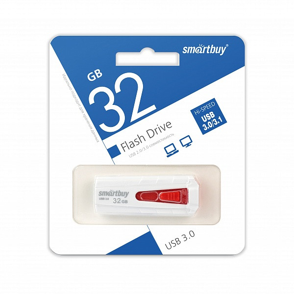 USB 3.0 накопитель Smartbuy 32GB IRON Black/Red - фото 1 - id-p93088798