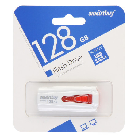 USB 3.0 накопитель Smartbuy 128GB IRON Black/Red - фото 1 - id-p93088807