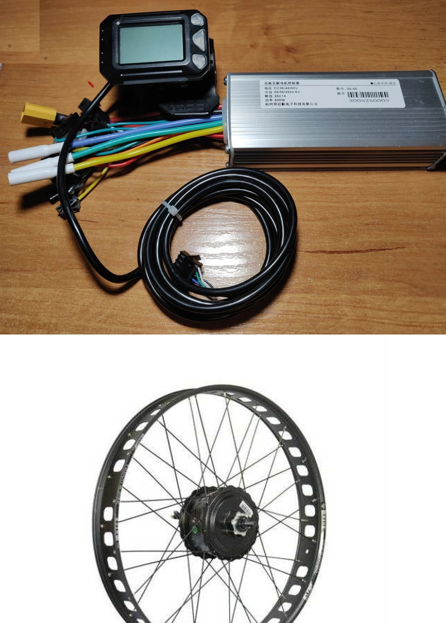 Электрокомплект для Fat Bike. Мотор-колесо MXUS 48v 500w 20*4”. Контроллер 48  500w, дисплей LCD S5 с курком