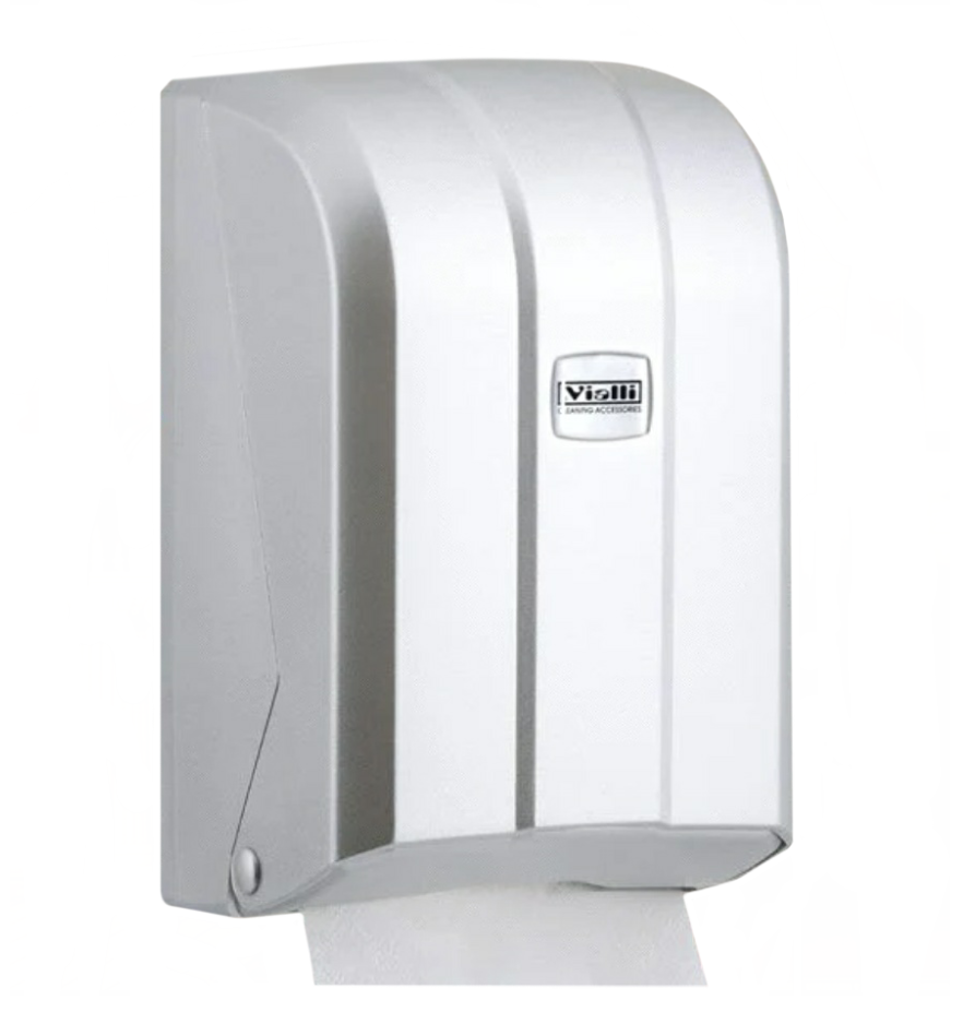 Диспенсер Vialli для листовой туалетной бумаги, Z-уклад, "серый металлик" - фото 1 - id-p93089157