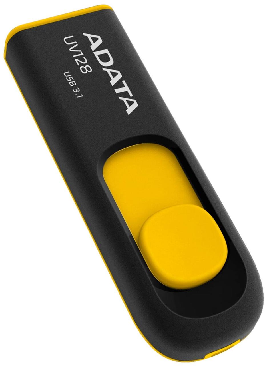 USB Flash Drive ADATA UV128 64Gb черный-желтый - фото 1 - id-p93092783