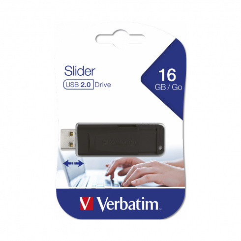 USB Flash Drive Verbatim Slider 64Gb черный - фото 2 - id-p93093145