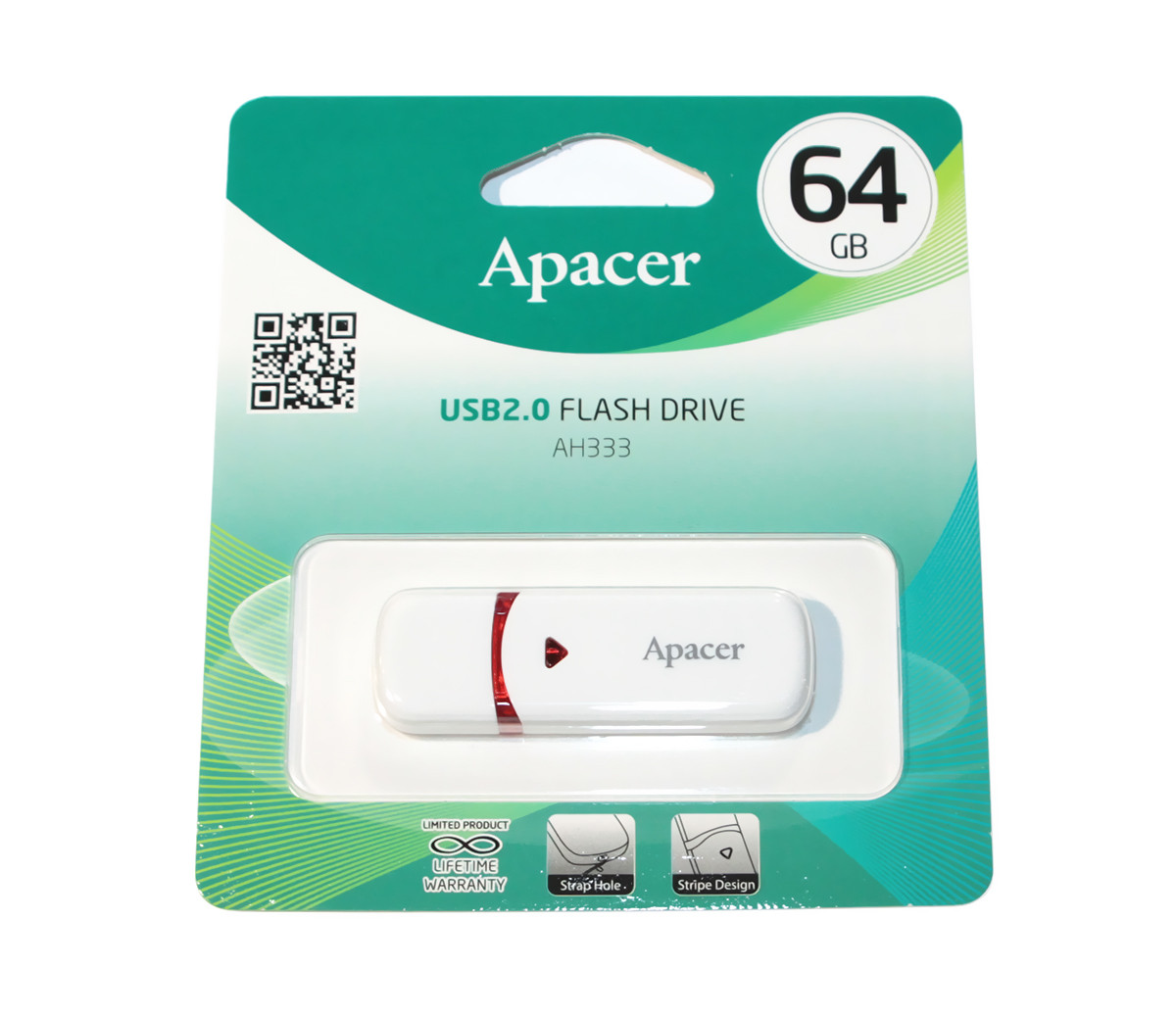 USB Flash Drive Apacer AH333 64Gb белый - фото 4 - id-p93093253