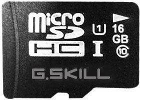 Карта памяти Micro SDHC 16Gb G.Skill, Class 10 UHS-I U1 - фото 1 - id-p93093489