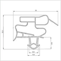 Уплотнитель для холодильника LG GC 339 NGLS м.к. 750*580(590) мм