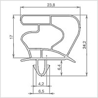 Уплотнитель для холодильного шкафа (витринный) GASTRORAQ BC1-15 Размер 777*461 мм