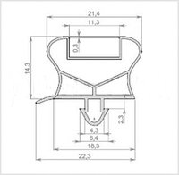Уплотнитель для шкафа шоковой заморозки IRINOX MF 85.2 размер 1210*790 мм
