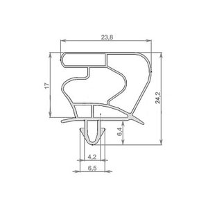 Уплотнитель для холодильника Liebherr. Размер 162,5*70 см по пазу