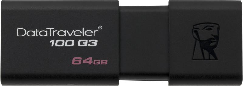 USB flash 64GB Kingston DT100, DT100G3/64GB, USB 3.0, black
