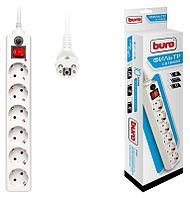 Сетевой фильтр Buro 600SH-1.8-W 1.8м 10A/2.2кВт (6 розеток) белый (коробка)