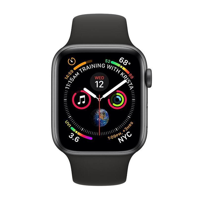 Смарт-часы Apple Watch Series 4, 40mm, 16Gb ROM, Wi-Fi, BT, GPS, фторэластомер, Space Gray-Black