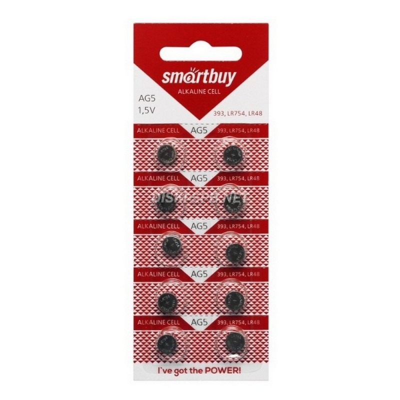 Мини-батарейка Smartbuy AG5 LR754 SR754 (1.5V, набор 10 шт.), фото 1