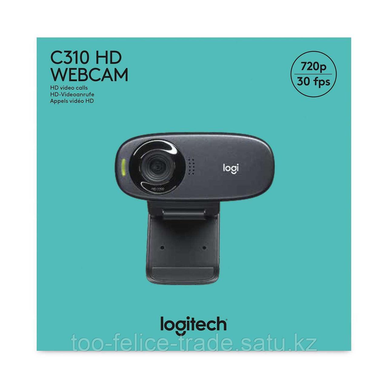 Веб-камера Logitech C310 (HD 720p/30fps, фокус постоянный, угол обзора 60°, кабель 1.5м) (M/N: V-U0015) - фото 10 - id-p83522822