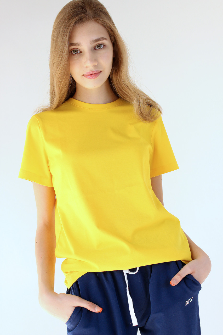 Женская футболка свободного кроя. Цвет: Желтый - фото 1 - id-p93108568