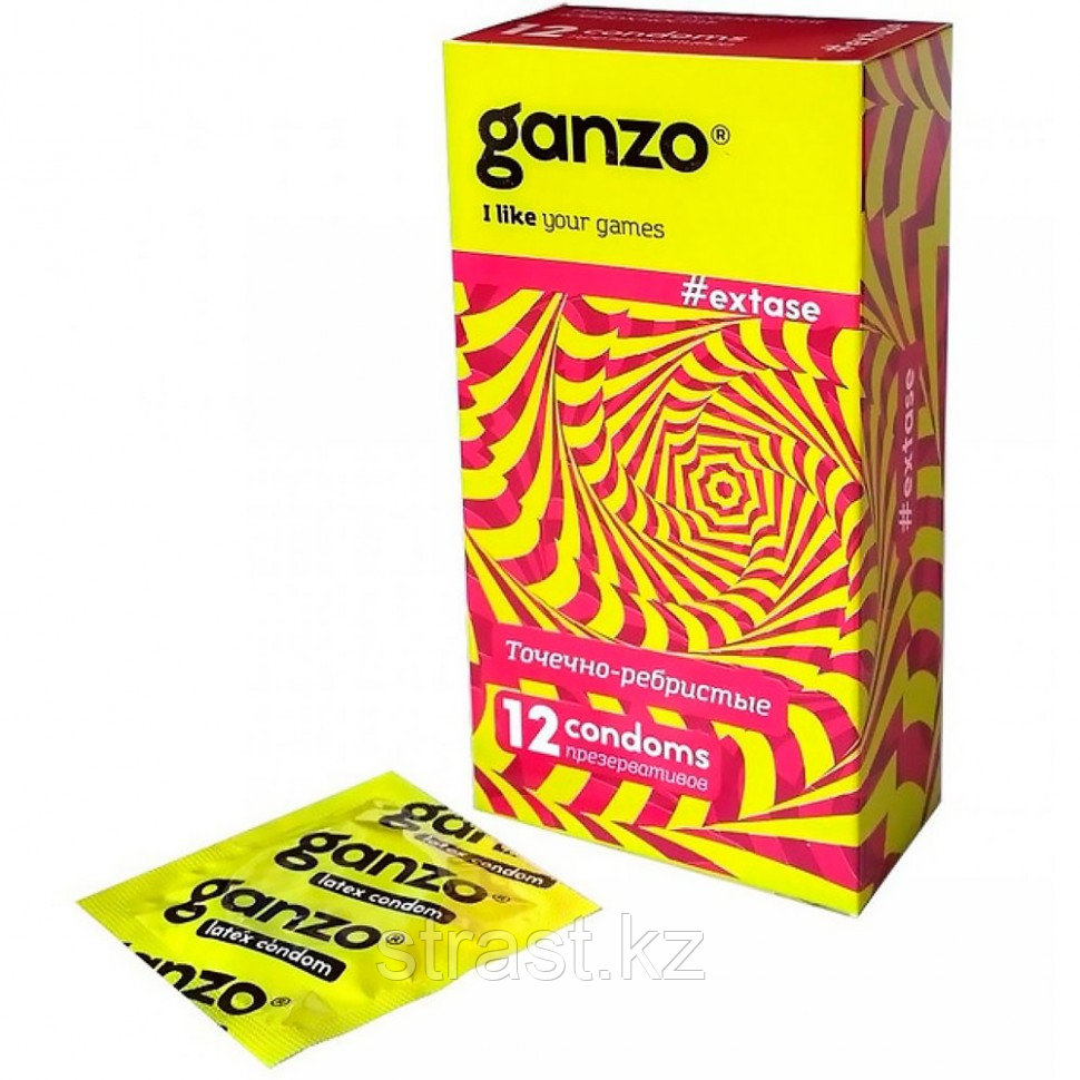 Презервативы точечно-ребристые Ganzo Extase #12 (цена за штуку)