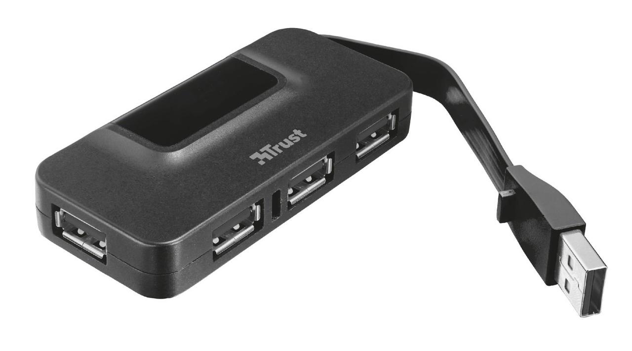 USB HUB Trust 4-port черный