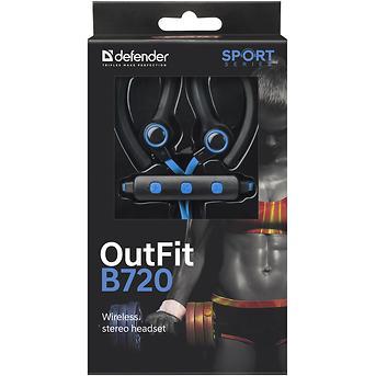 Bluetooth гарнитура Defender OutFit B720 черный-синий - фото 2 - id-p93108978