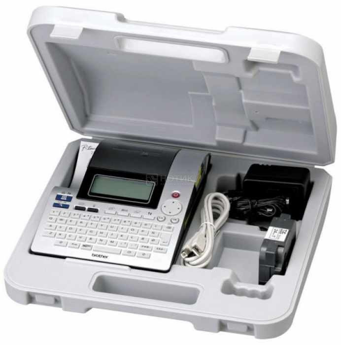 Принтер наклеек Brother PT-2700VP (PT2700VPR1) (кейс, адаптер 220, печать на термоусадке, связь с ПК) 6-24мм - фото 1 - id-p93111210