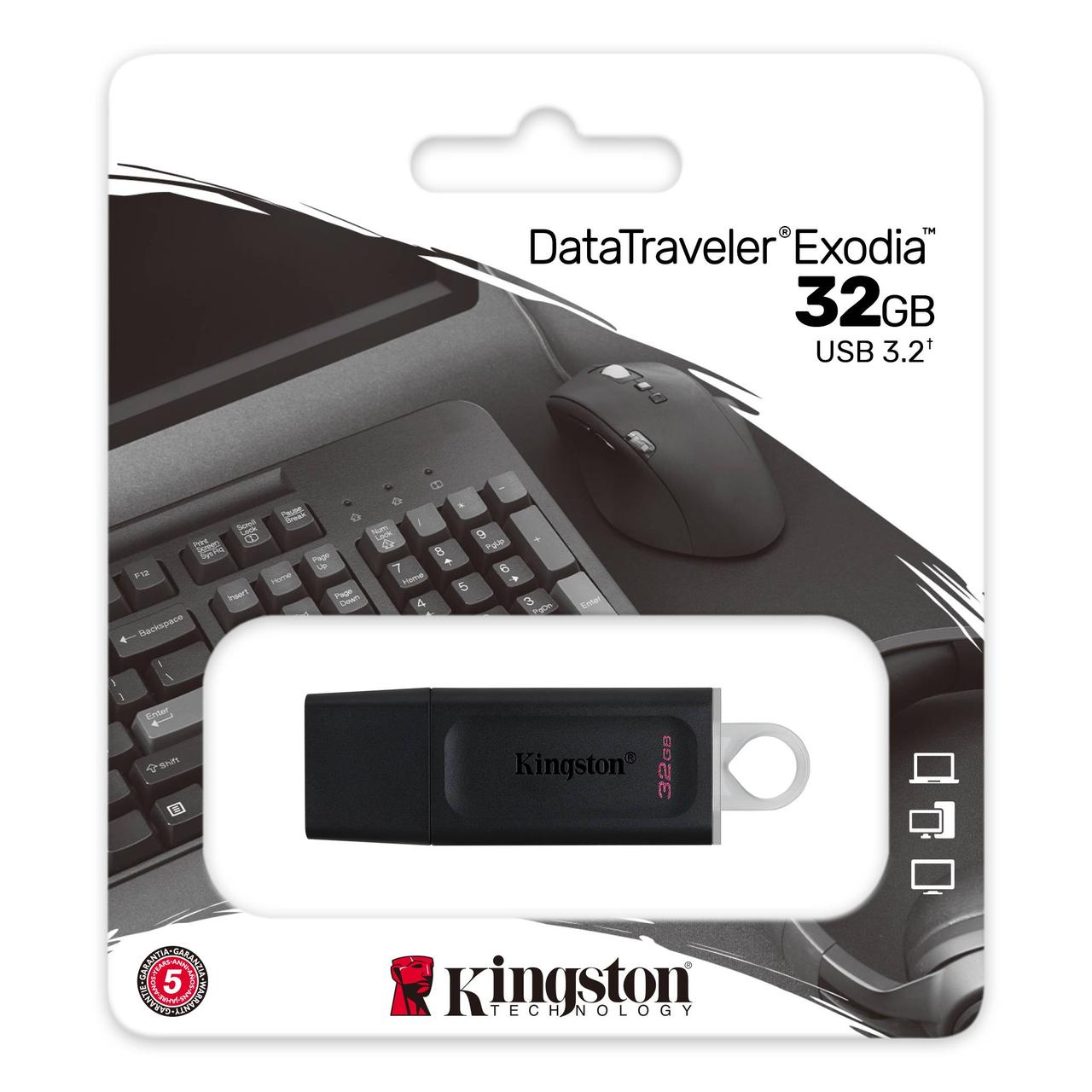USB-накопитель Kingston DataTraveler Exodia 32 Gb, черный/белый - фото 3 - id-p93111302
