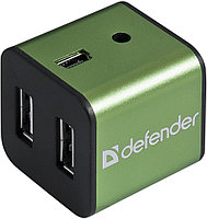 USB-концентратор Defender Quadro Iron USB 2.0 , черный+зеленый