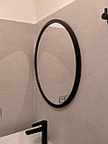 Зеркало в черной раме из МДФ d=600мм, фото 2