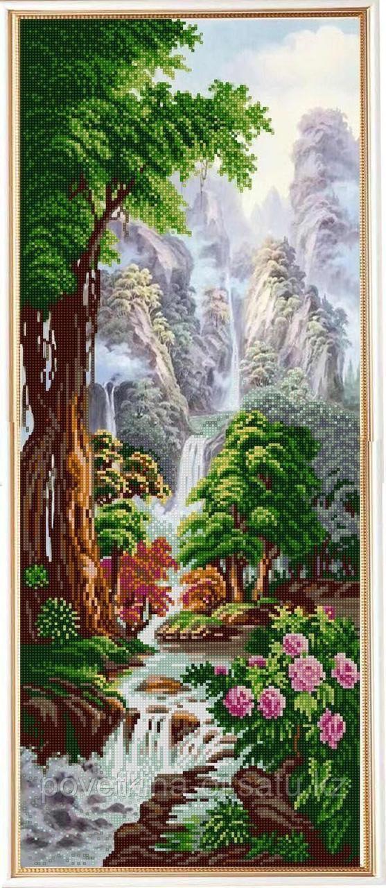 Схема для вышивания бисером "Водопад "Хрустальный кулон" НИК 1327 (с бисером)