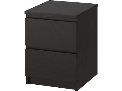 Тумба IKEA "Мальм" с 2 ящиками черно-коричневый