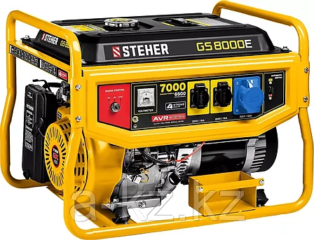 GS-8000Е бензиновый генератор с электростартером, 7000 Вт, STEHER, фото 2