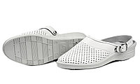 Сабо женские белые, натуральная кожа