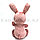 Мягкая игрушка бархатная зайчик с бантиком 42 см розовый, фото 7