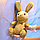 Мягкая игрушка бархатная зайчик с бантиком 42 см бежевый, фото 6