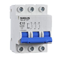 Автоматический выключатель ВА 47-29 3P 16А (С) 4,5 кА Sirius
