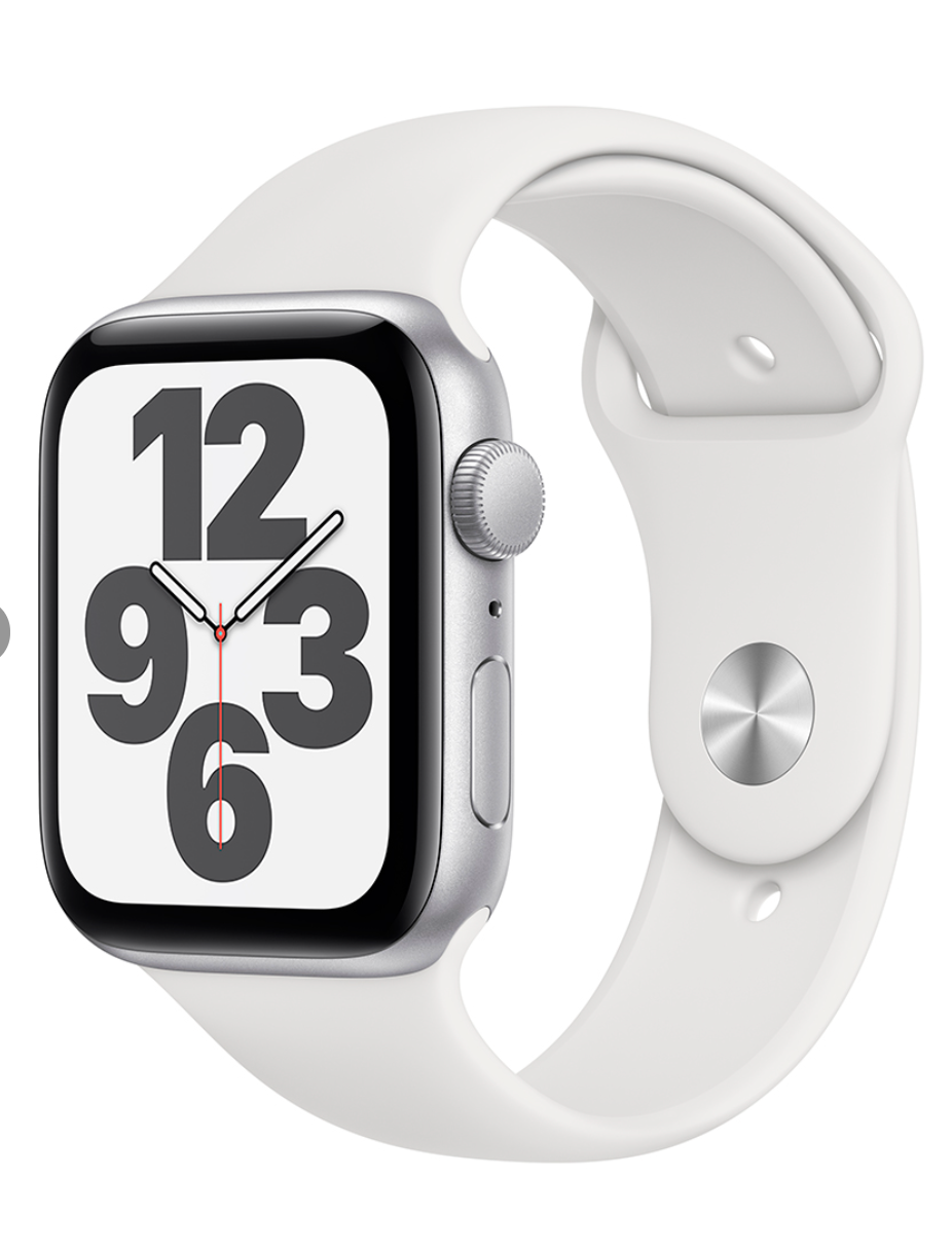 Смарт-часы Apple Watch SE, 44mm, 32Gb ROM, Wi-Fi, BT, GPS, фторэластомер, Silver-White - фото 2 - id-p93144843