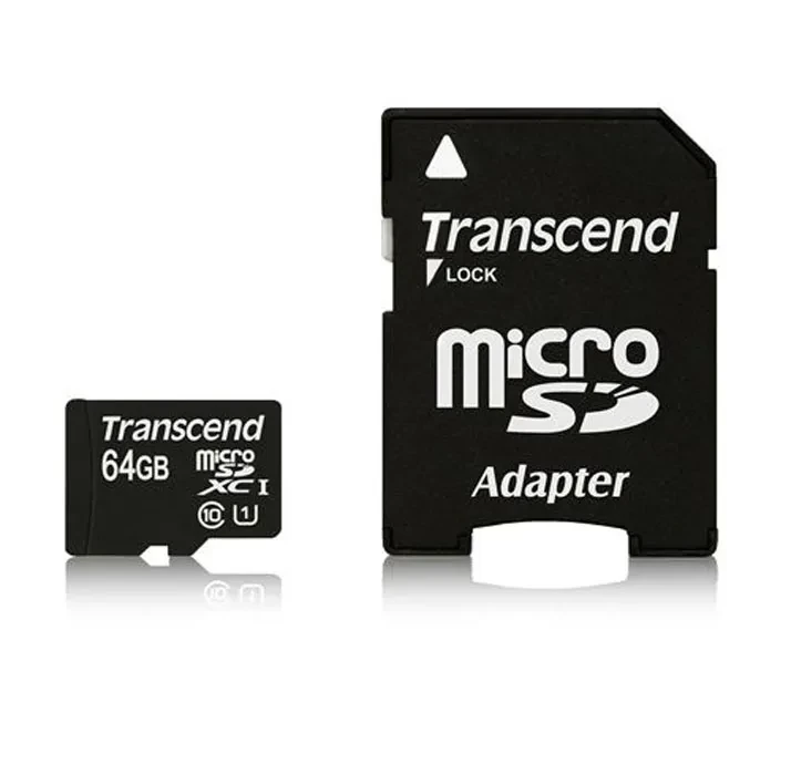 Карта памяти Micro SDXC 64Gb Transcend, Class 10 UHS-I U1, адаптер - фото 2 - id-p93150582