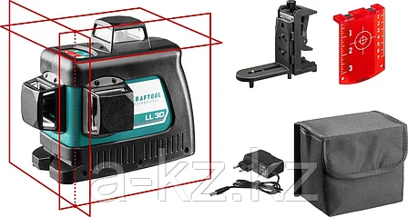 KRAFTOOL LL-3D #2 нивелир лазерный, 3х360° , 20м/70м , IP54, точн. +/-0,2 мм/м, держатель, в коробке, фото 1