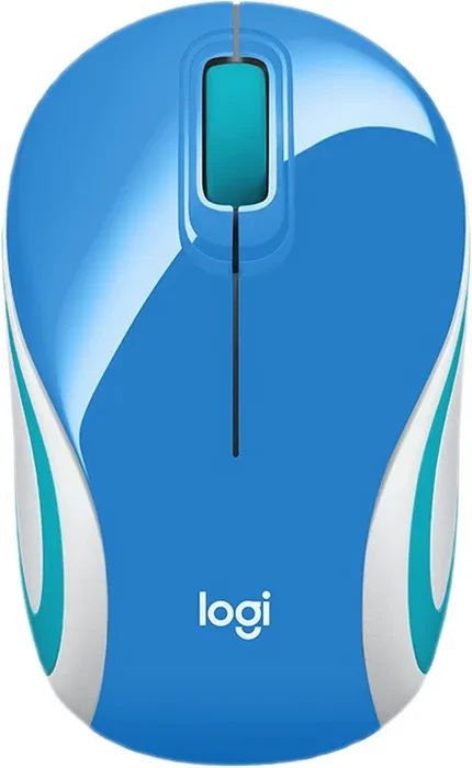 Мышь беспроводная Logitech Mini M187 [910-002733], бело-голубой, фото 1