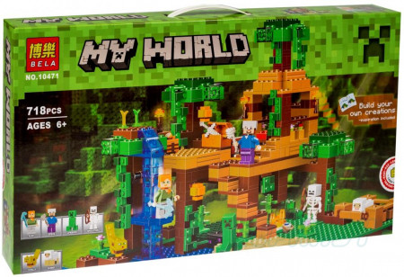 Bela My World 10471 Конструктор Домик на дереве в джунглях Майнкрафт (Аналог LEGO 21125)