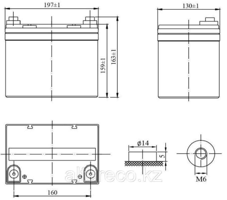 Карбоновый аккумулятор Delta CGD 1233 (12В, 33Ач) - фото 3 - id-p93154537