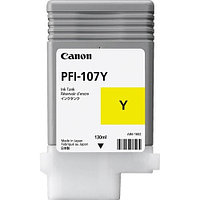Тонер Canon, PFI-107Y, Струйный широкоформатный, №107, желтый, 130 мл