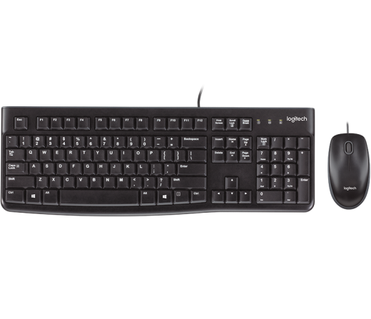 Клавиатура+Мышка проводные USB Logitech MK120, 920-002561, черный - фото 3 - id-p93156643