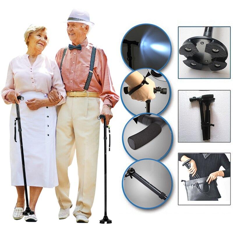 Складная трость телескопическая с подсветкой Trusty Cane.