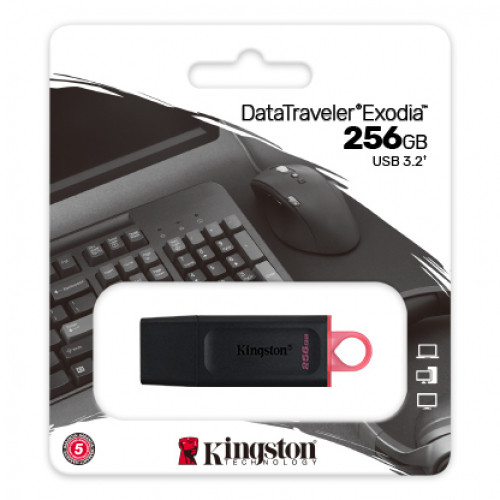 USB-накопитель 256Gb Kingston DataTraveler Exodia, черный/красный - фото 3 - id-p93187816