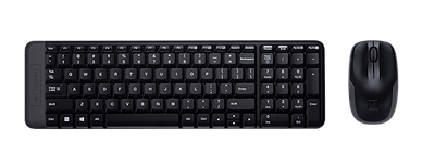 Клавиатура + Мышка беспроводные USB Logitech MK220, 920-003169, черный