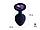 Анальная пробка с кристаллом Gamma, цвет Черничный + фиолетовый кристалл  (CORE) (S), фото 3