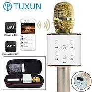 Караоке-микрофон беспроводной TUXUN Q7 со встроенной bluetooth-колонкой (Золотой), фото 2
