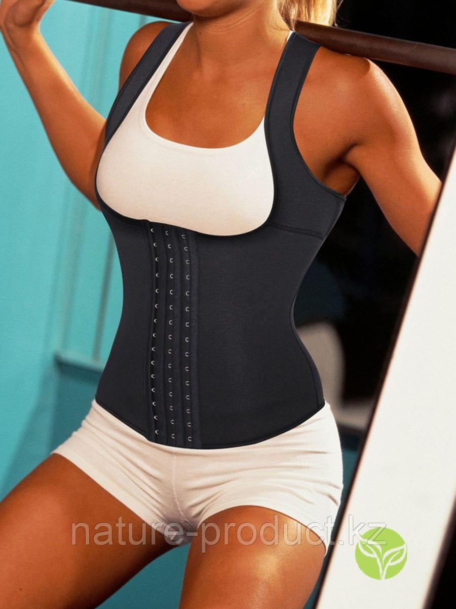 Корсет майка для похудения с лямками "Waist Trainer" черный S,M,L,2XL,3XL