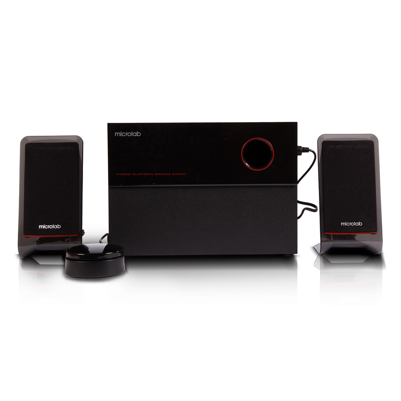 Колонки Microlab M-200BT (2.1) - Black, 40Вт(2х12+16) RMS, 30Hz-20kHz, 75dB, Bluetooth, + RC