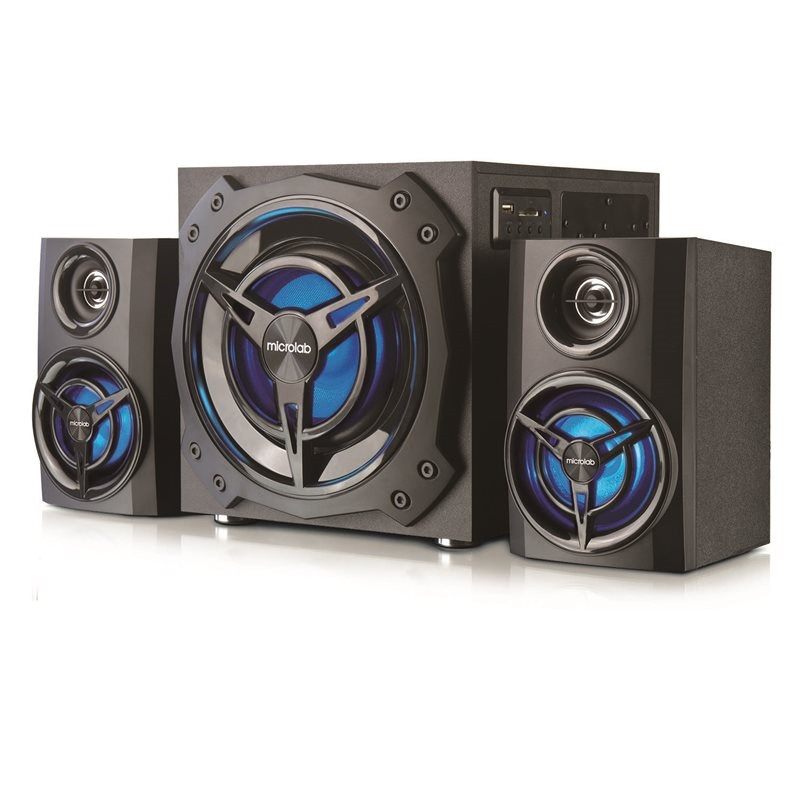 Колонки Microlab T-11 (2.1) - Black, 42Вт(2x8+26) RMS, 50Hz-20kHz, 75dB, BT, USB,CardReader, LED