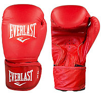Боксерские перчатки кожаные 12-OZ Everlast красные с надписью