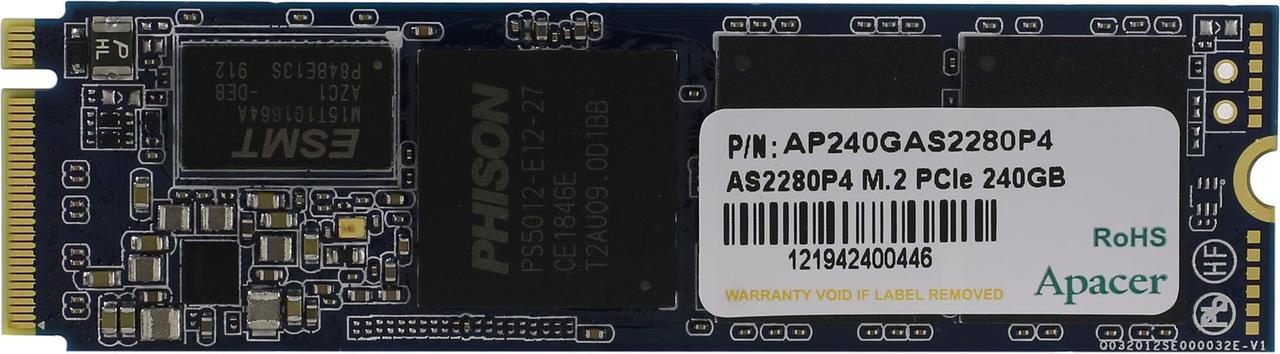 SSD накопитель 240 Gb Apacer AS2280P4, M.2, PCIe 3.0